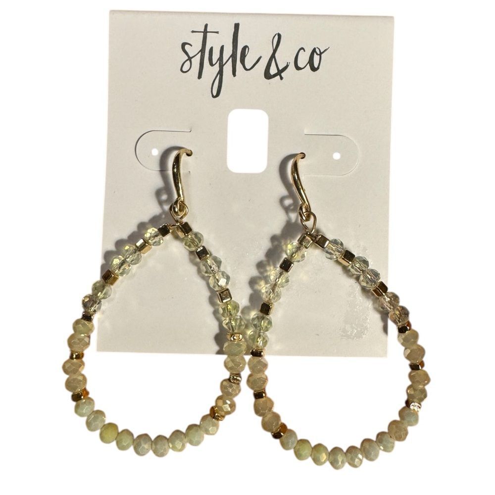 Style & Co. Goldโand Cream Teardrop Earrings
